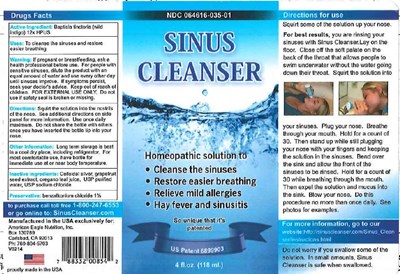 Label (Sinus Cleanser Label)